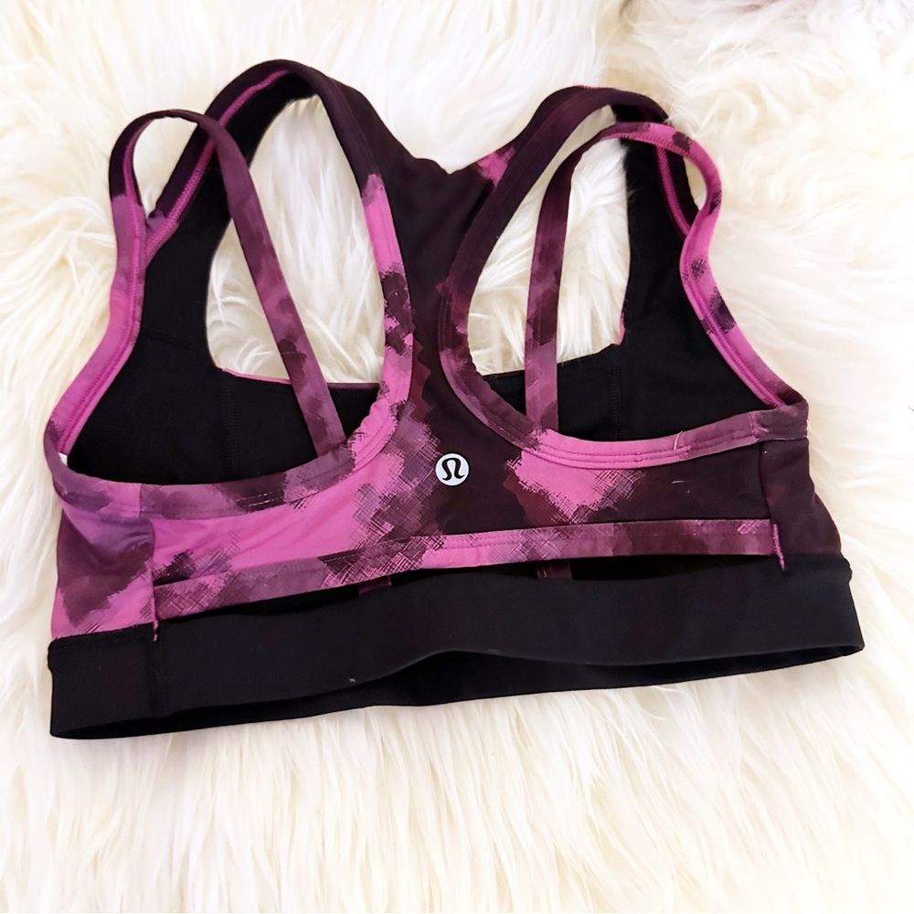 Lululemon Splendour Bra Sz 4 Blooming Raspberry/Black - Picture 11 of 15